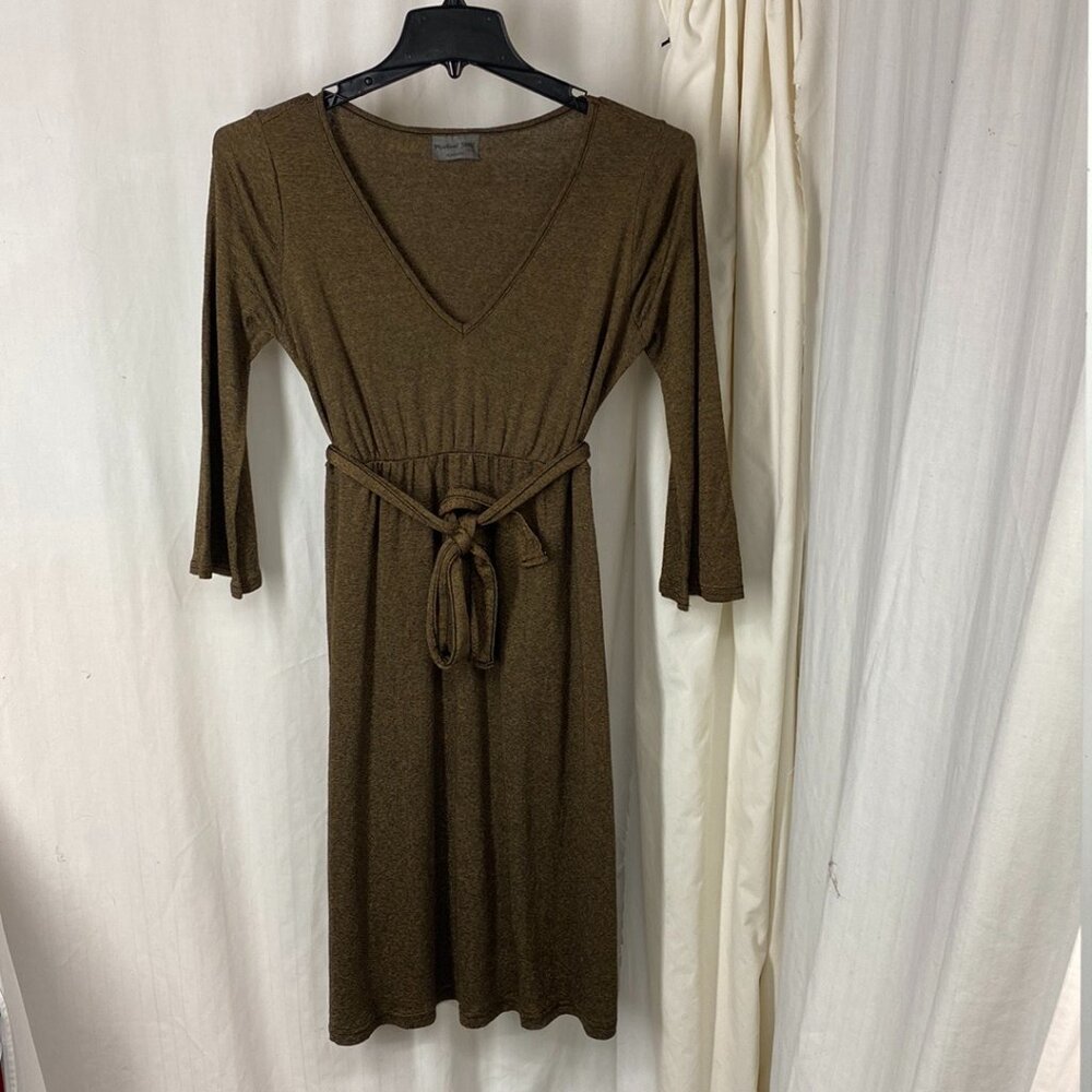 MICHAEL STARS Maternity OSFM S M L Gold Sparkle Long Sleeve Dress